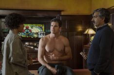 Andy Allo, Robbie Amell, and Ravi Kapoor in 'Upload' Season 3