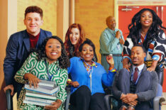 Chris Perfetti, Quinta Brunson, Lisa Ann Walter, Sheryl Lee Ralph, William Stanford Davis, Tyler James Williams, Janelle James in Abbott Elementary