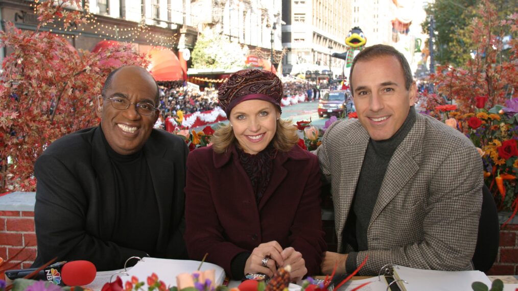Al Roker, Katie Couric, Matt Lauer at the 2003 Macy's Thanksgiving Day Parade
