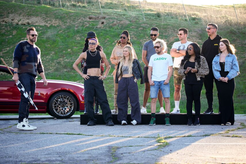 HOUSE OF VILLAINS -- Episodic -- Pictured: (l-r) Joel McHale, Tiffany "New York" Pollard, Bobby Lytes, OMAROSA, Corinne Olympios, Shake Chatterjee, Jonny Fairplay, Johnny Bananas, Tanisha Thomas, Jax Taylor, Anfisa Arkhipchenko