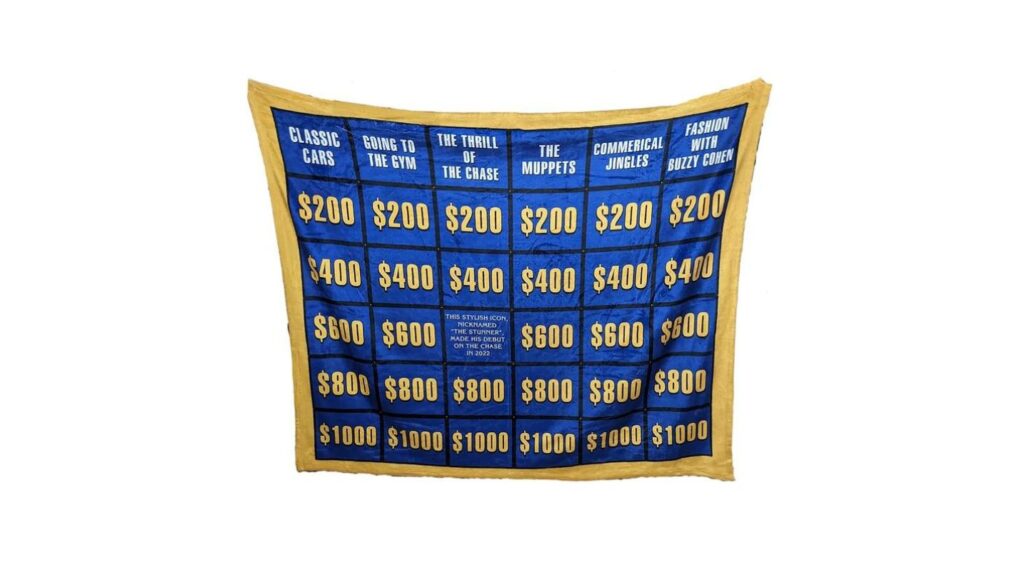etsy Jeopardy Personalized Clue Board Throw Blanket