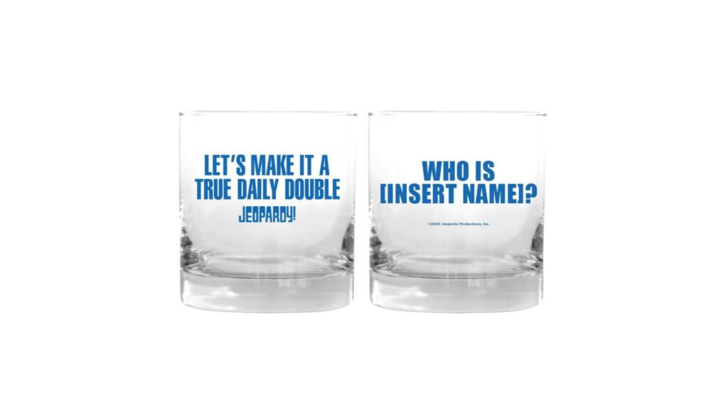 Make it a True Daily Double Blue Personalized Rocks Glass from Jeopardy!