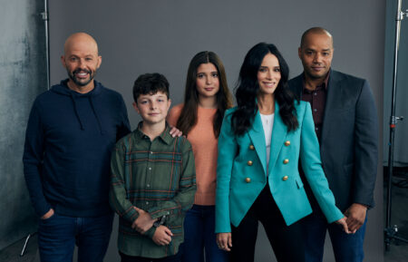 Jon Cryer, Finn Sweeney, Sofia Capanna, Abigail Spencer, Donald Faison in 'Modern Family'