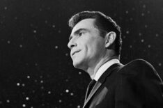 American writer and actor Rod Serling introduces an episode of his television show 'The Twilight Zone' entitled 'Cavender is Coming'