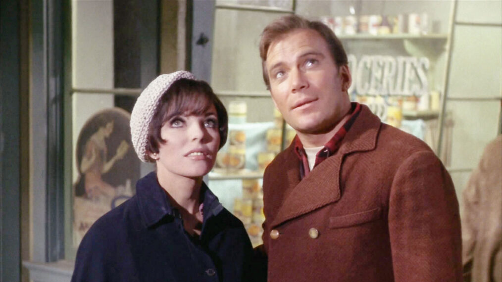 Joan Collins and William Shatner in 'Star Trek'