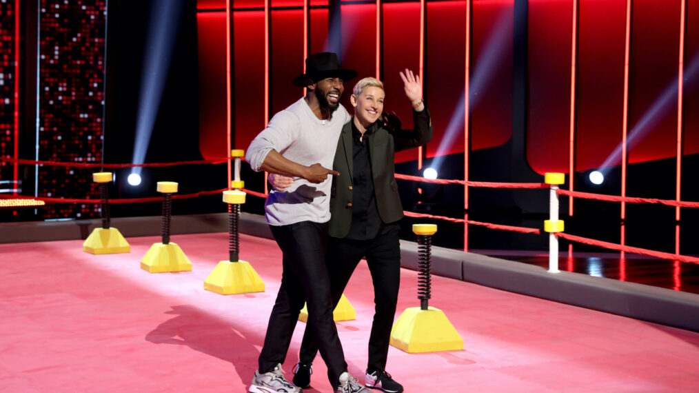 Stephen 'tWitch' Boss and Ellen DeGeneres on Ellen's Game of Games - 'Ain't No Mt. Saint Ellen High Enough' - Season 3