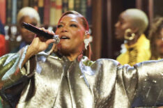 Queen Latifah performing at 'A Grammy Salute to 50 Years of Hip Hop'