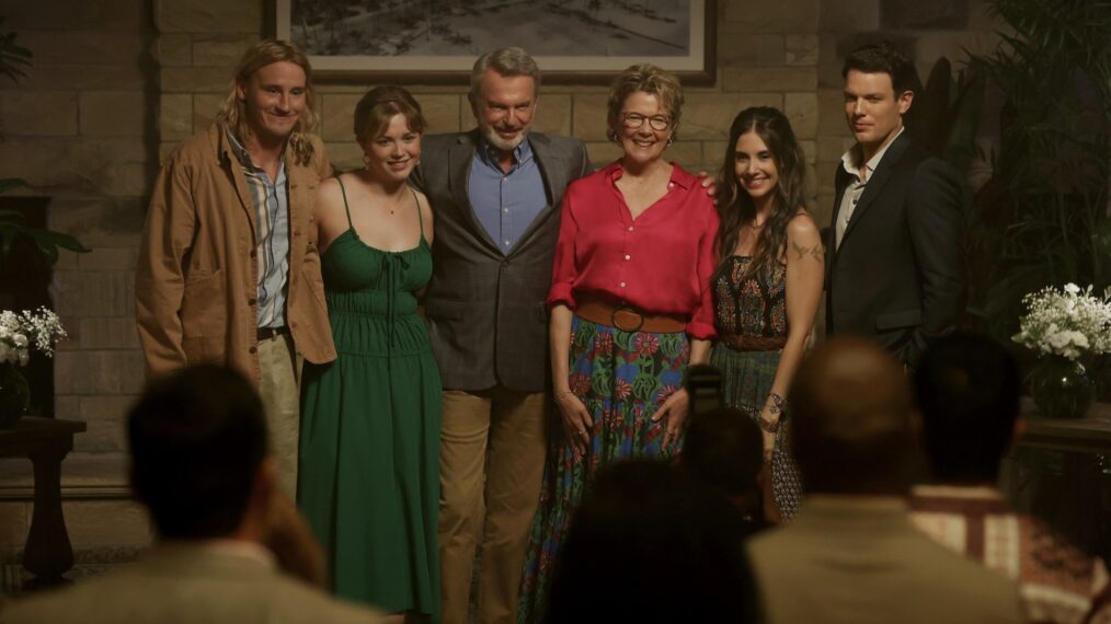 Conor Merrigan-Turner as Logan, Essie Randles as Brooke, Sam Neill as Stan, Annette Bening as Joy, Alison Brie as Amy, Jake Lacy as Troy in 'Apples Never Fall'