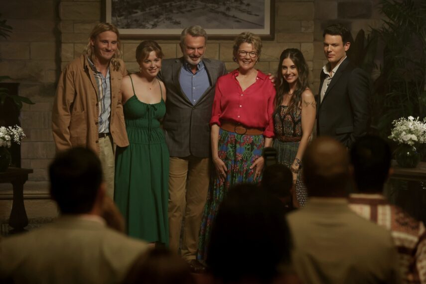 Conor Merrigan-Turner as Logan, Essie Randles as Brooke, Sam Neill as Stan, Annette Bening as Joy, Alison Brie as Amy, Jake Lacy as Troy in 'Apples Never Fall'