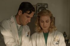 Lewis Pullman and Brie Larson in 'Lessons in Chemistry'