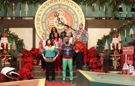 Nicole Franzel, Cameron Hardin, Taylor Hale, Danielle Reyes, Cody Calafiore, Xavier Prather, Frankie Grande, Britney Haynes, and Josh Martinez in Big Brother Reindeer Games