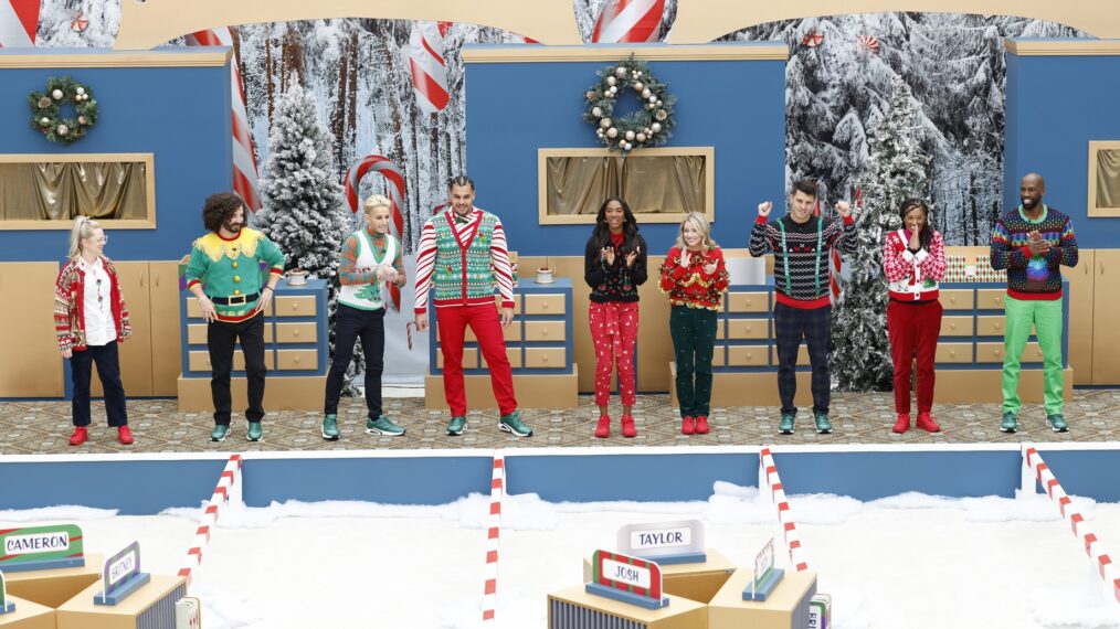 Nicole Franzel, Cameron Hardin, Frankie Grande, Josh Martinez, Taylor Hale, Britney Haynes, Cody Calafiore, Danielle Reyes, and Xavier Prather for 'Big Brother Reindeer Games'