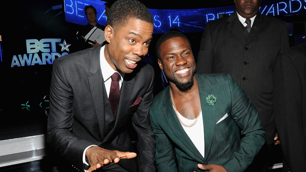 Actors/comedians Chris Rock and Kevin Hart attend the BET AWARDS