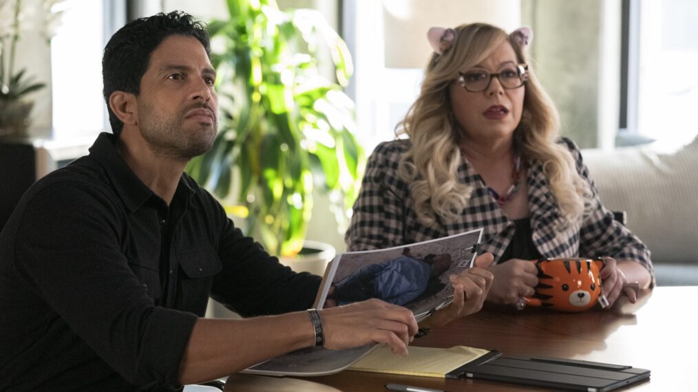 Adam Rodriguez as Luke Alvez and Kirsten Vangsness as Penelope Garcia in 'Criminal Minds: Evolution' - 'Pay-Per-View'