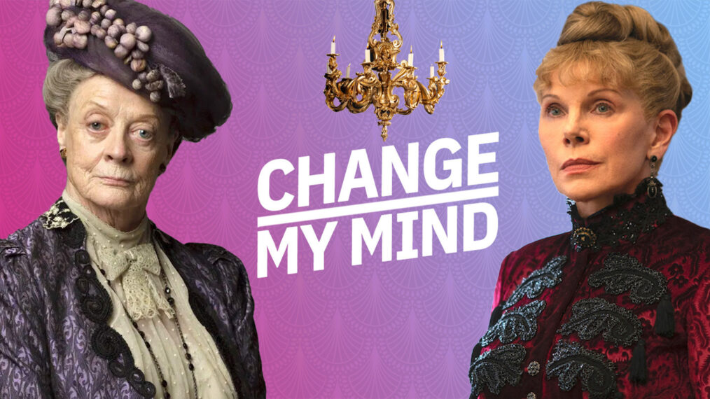 Maggie Smith as Violet Crawley in 'Downton Abbey' (L); Christine Baranski as Agnes van Rhijn in 'The Gilded Age' (R)