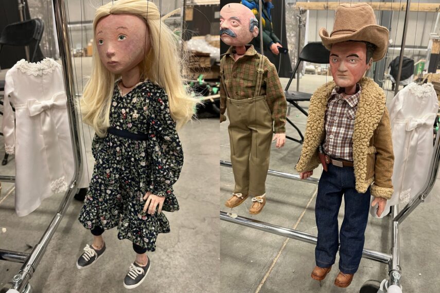 Dot and Roy puppets behind the scenes of 'Fargo' Year 5's episode, "Linda"