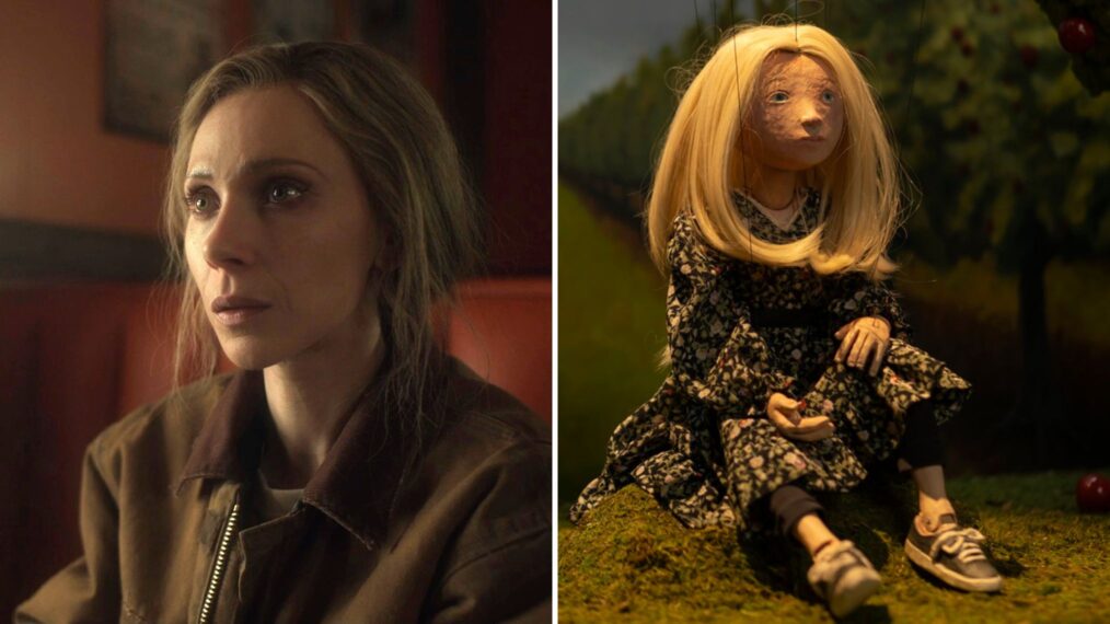 Juno Temple as Dot alongside a puppet version of the character from 'Fargo' Year 5's episode 