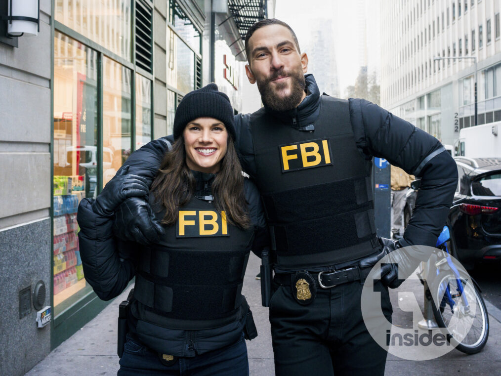 Missy Peregrym and Zeeko Zaki smiling in 'FBI'