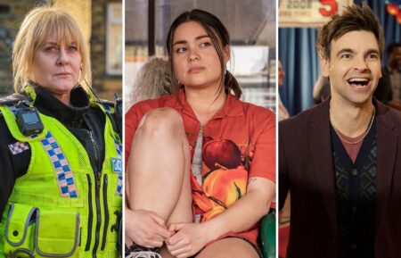 Sarah Lancashire in 'Happy Valley' (L); Devery Jacobs in 'Reservation Dogs' (C); Drew Tarver in 'The Other Two' (R)