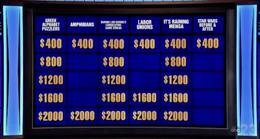 Jeopardy! clue board