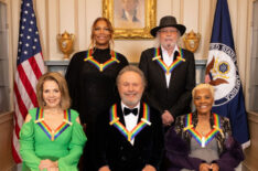 Queen Latifah and Barry Gibb. Pictured (L-R bottom row) Renée Fleming, Billy Crystal, and Dionne Warwick were recognized for their achievements in the performing arts during the 46th Annual Kennedy Center Honors