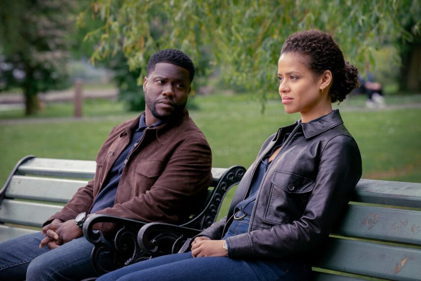 Kevin Hart and Gugu Mbatha-Raw in 'Lift'
