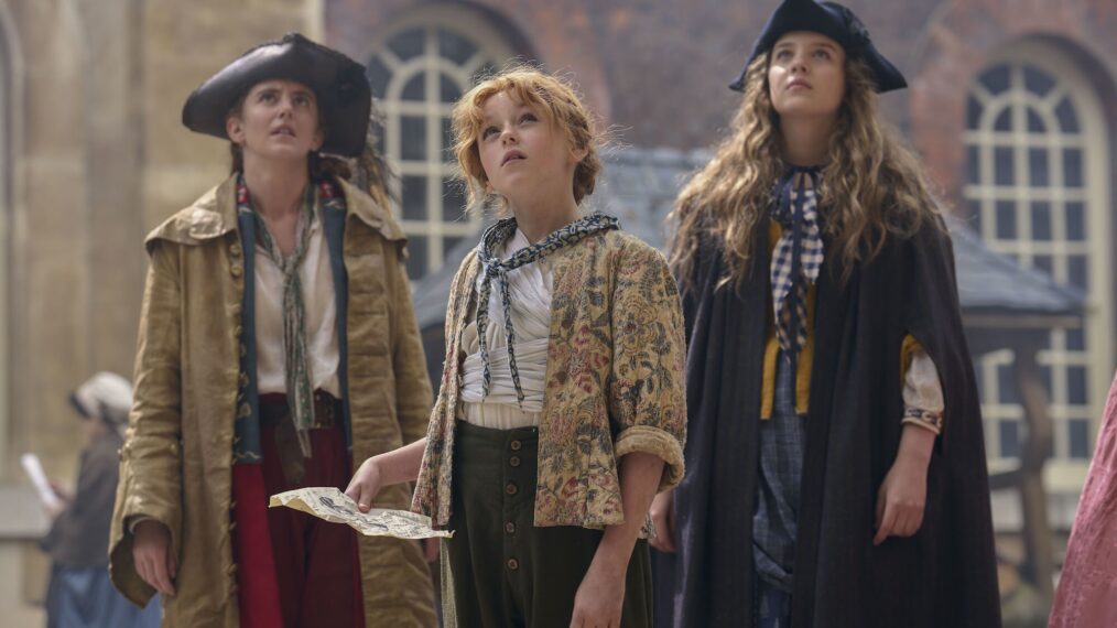 Louisa Harland as Nell, Florence Keen as George, Bo Bragason as Roxy in 'The Ballad Of Renegade Nell'