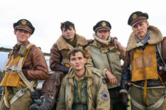 'Masters of the Air' - Callum Turner as Major John Egan, Anthony Boyle as Lieutenant Harry Crosby, Nate Mann as Major Robert Rosenthal, Raff Law as Sergeant Ken Lemmons, Barry Keoghan as Lieutenant Curtis Biddick, and Austin Butler as Major Gale Cleven