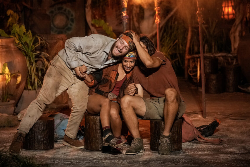 Jake O'Kane, Dee Valladares, and Austin Li Coon, the 'Survivor' Season 45 final three, in the season finale