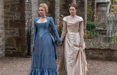 Imogen Waterhouse and Kristine Froseth in 'The Buccaneers'