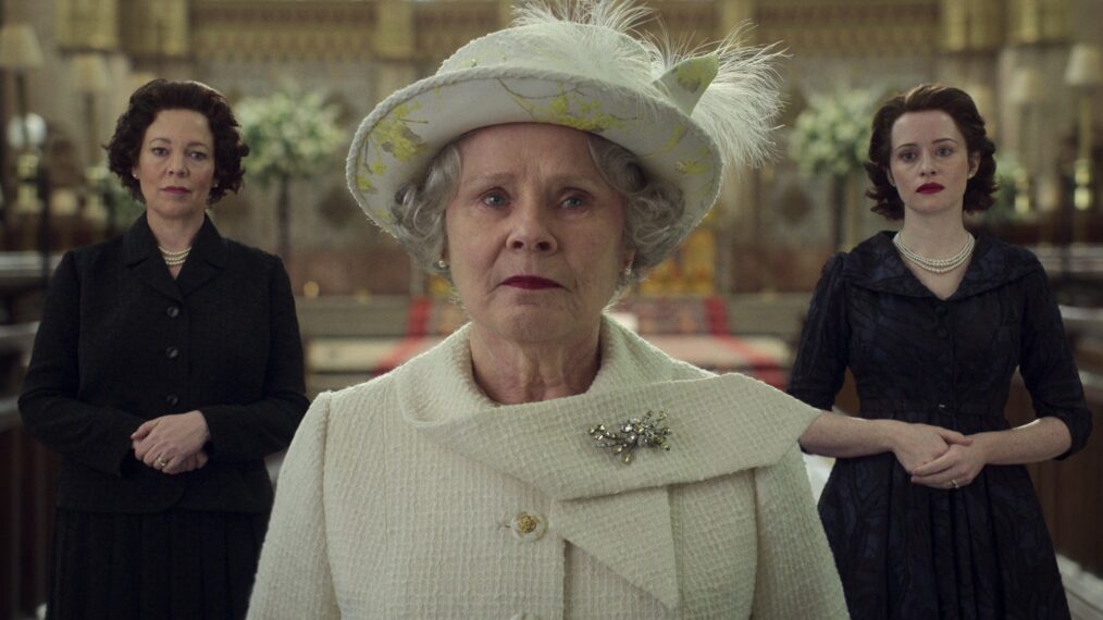 Olivia Colman, Imelda Staunton, and Claire Foy as Queen Elizabeth II in 'The Crown' - Season 6, Part 2