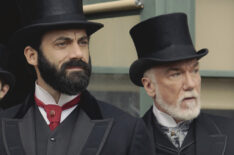 Morgan Spector as George Russell, Patrick Page as Richard Clay in 'The Gilded Age' - Season 2 Episode 6