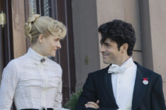Louisa Jacobson and Harry Richardson as Marian Brook and Larry Russell in 'The Gilded Age' Season 2