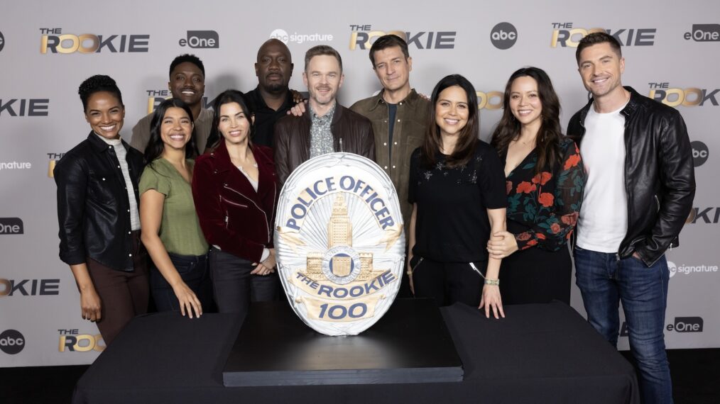 Mekia Cox, Lisseth Chavez, Tru Valentino, Jenna Dewan, Richard T. Jones, Shawn Ashmore, Nathan Fillion, Alyssa Diaz, Melissa O'Neil, and Eric Winter — 'The Rookie' Episode 100 Celebration