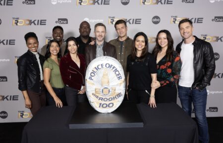 Mekia Cox, Lisseth Chavez, Tru Valentino, Jenna Dewan, Richard T. Jones, Shawn Ashmore, Nathan Fillion, Alyssa Diaz, Melissa O'Neil, and Eric Winter — 'The Rookie' Episode 100 Celebration