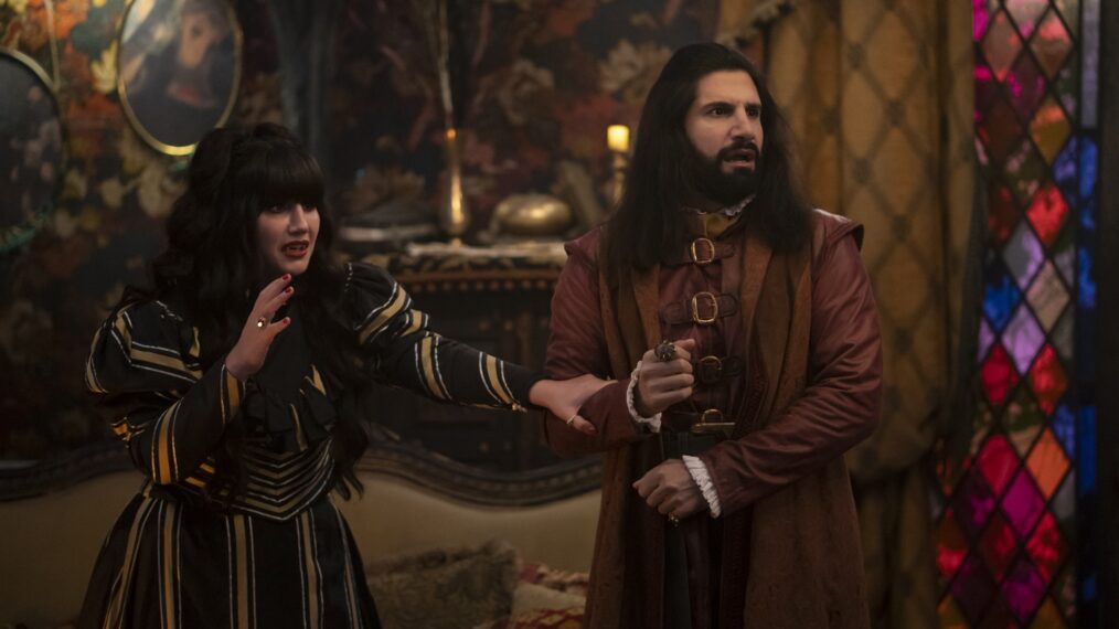 Natasia Demetriou and Kayvan Novak in 'What We Do in the Shadows' - Season 5