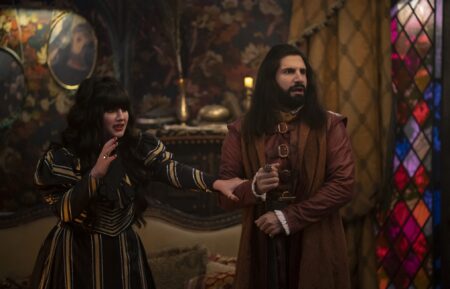 Natasia Demetriou and Kayvan Novak in 'What We Do in the Shadows' - Season 5