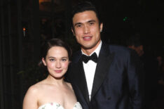 Priscilla's Cailee Spaeny and May December's Charles Melton attend the 2024 Golden Globe Netflix After Party