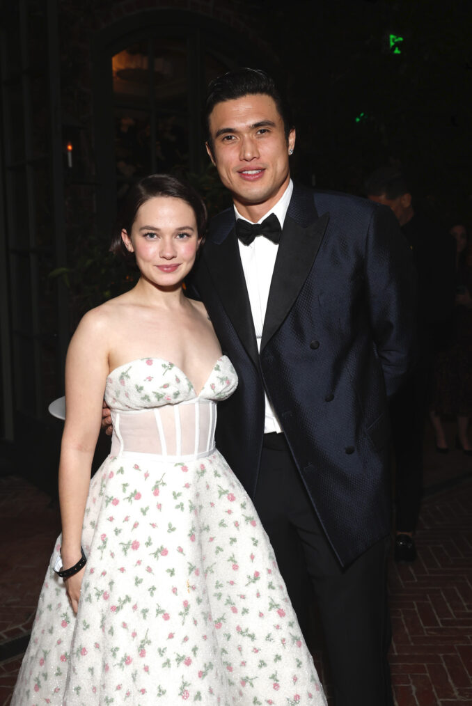 Priscilla's Cailee Spaeny and May December's Charles Melton attend the 2024 Golden Globe Netflix After Party