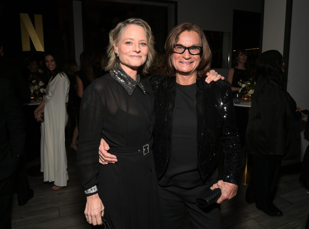 Jodie Foster and Bonnie Stoll attend the 2024 Golden Globe Netflix After Party