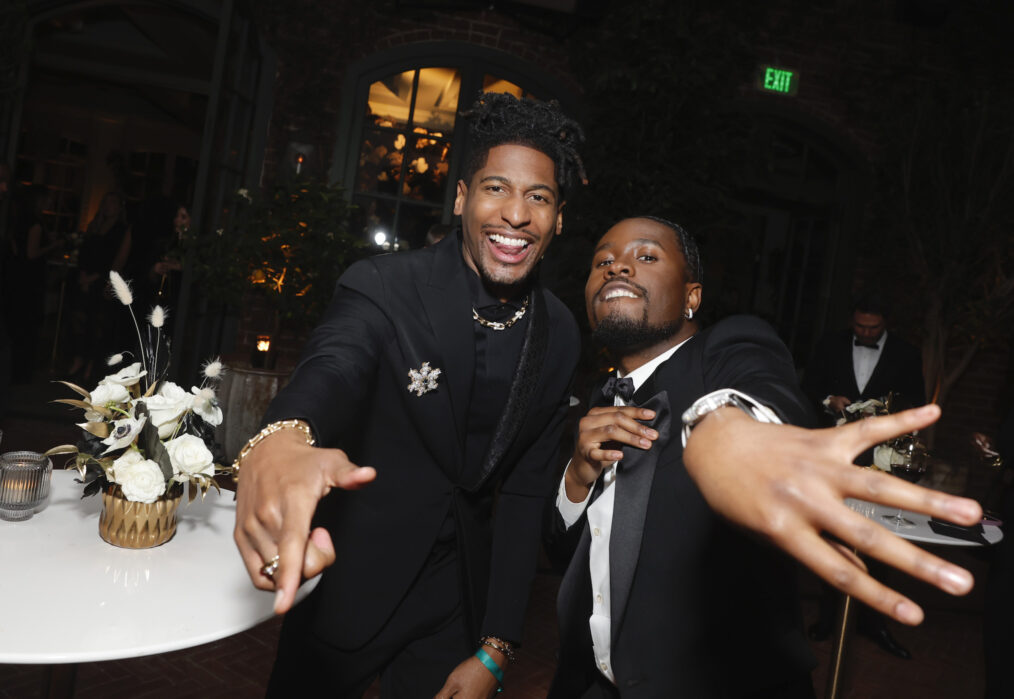 Jon Batiste and Shameik Moore attend the 2024 Golden Globe Netflix After Party