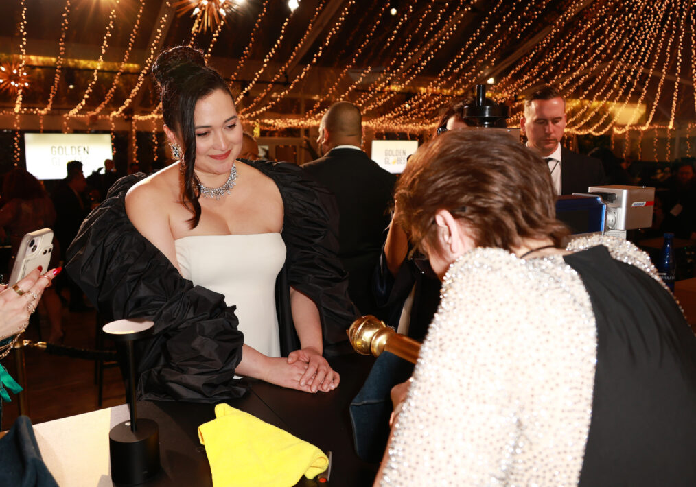 Lily Gladstone gets her statue inscribed at the 2024 Billboard Golden Globes After Party