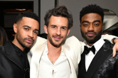 Noah J. Ricketts, Jonathan Bailey, and Jelani Alladin attend Netflix's 2024 Golden Globe After Party at Spago on January 07, 2024 in Beverly Hills, California.