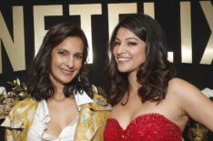 Poorna Jagannathan and Richa Moorjani attend Netflix's 2024 Golden Globe After Party at Spago on January 07, 2024 in Beverly Hills, California.