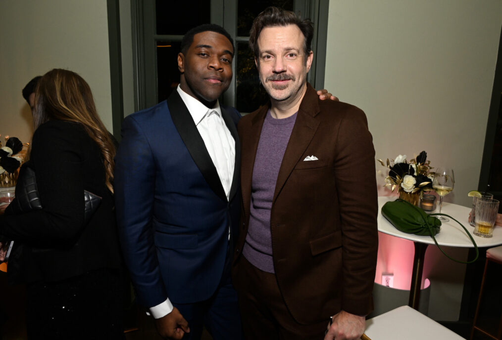 Sam Richardson and Jason Sudeikis attend Netflix's 2024 Golden Globe After Party at Spago on January 07, 2024 in Beverly Hills, California.