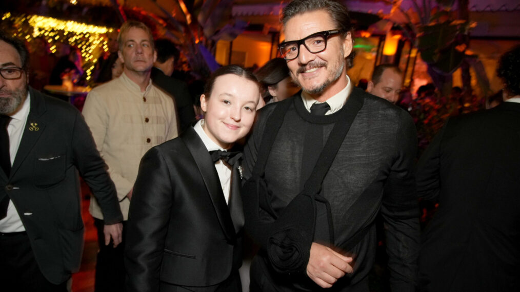 Bella Ramsey and Pedro Pascal attend the HBO & Max Post Emmys Reception at San Vicente Bungalows on January 15, 2024