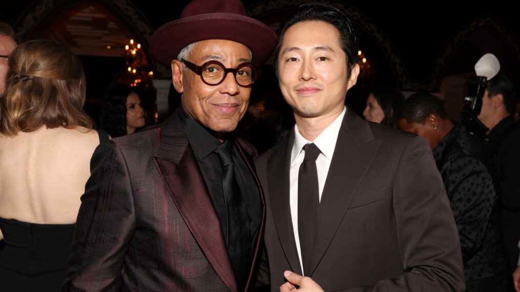 Giancarlo Esposito and Steven Yeun attend the 2024 Netflix Primetime Emmys after party