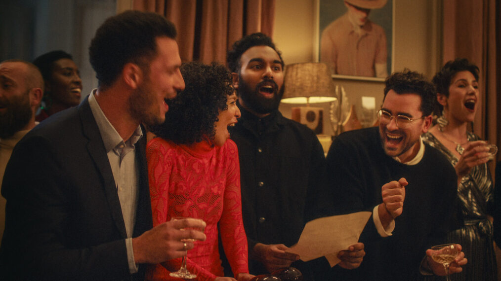 Jamael Westman as Terrance, Himesh Patel as Thomas, Ruth Negga as Sophie and Daniel Levy (writer/director/producer) stars as Marc and in 'Good Grief' on Netflix