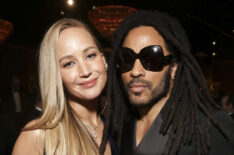 Jennifer Lawrence and Lenny Kravitz at the 81st Annual Golden Globe Awards