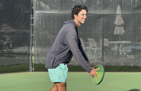 Joey Graziadei of The Bachelor playing Tennis